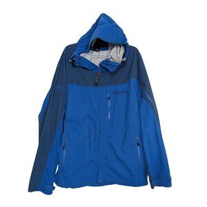 Marmot Nylon Hooded Windbreaker Mens Size Medium Blue Full Zip Outdoor Jacket